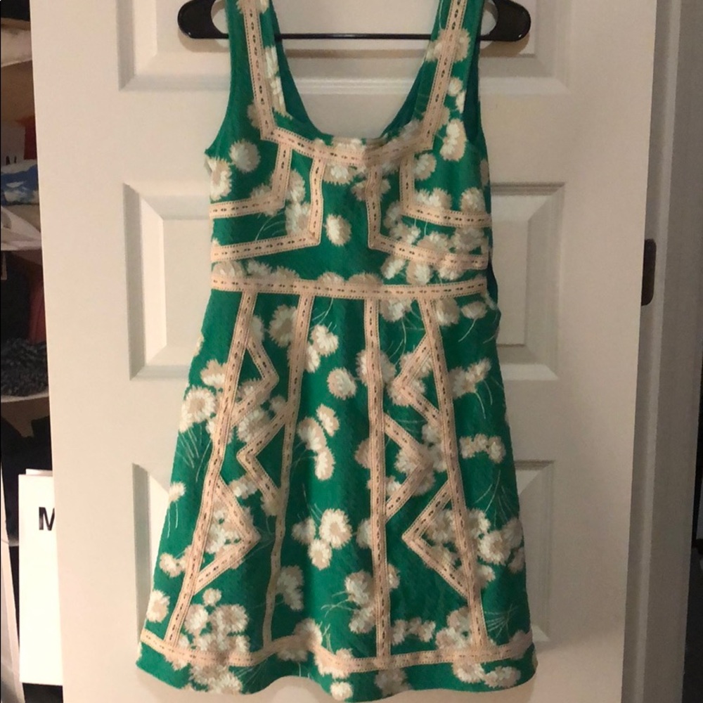 NWT Gorgeous Green and Pink Anthropologie Dress